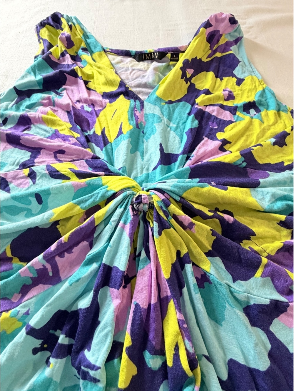 IMAN Women's Sleeveless Size L Floral Maxi Dress Size Large Rayon Spandex Blend - Picture 11 of 11